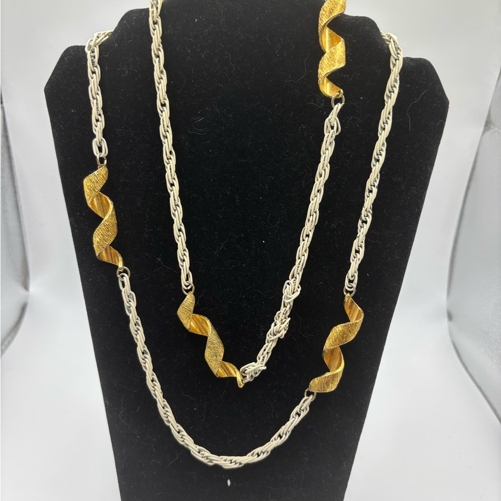 Elegant Layered Silver & Gold-Tone Necklace